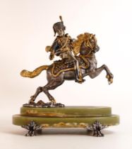 Giuseppe Vasari large gilded & silvered Italian limited edition figure mounted on horseback 133/400.