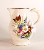 John Rose & Co. for Coalbrookdale, small jug decorated in overglaze floral sprays. Satyr face