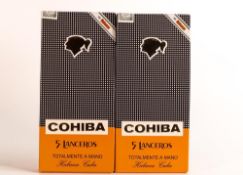 Cohiba Lanceros hand made Cuban cigars, 2 sealed boxes of 5.