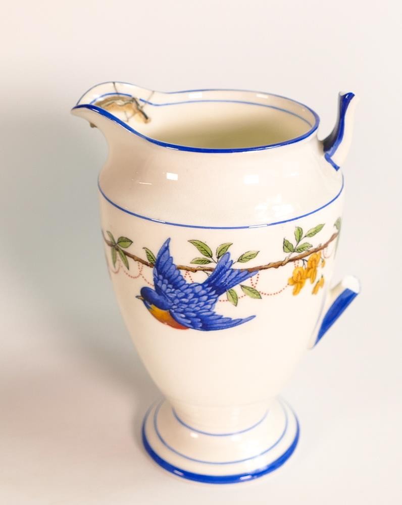 Aynsley coffee set decorated with Bluebirds and foliage, c1900, comprising coffee pot, 9 cups and 12 - Image 4 of 4