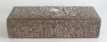 Giant size silver filigree jewellery casket measuring 32.5cm x 13cm x 8cm high. Clear hallmarks