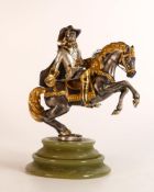 Giuseppe Vasari gilded & silvered Italian limited edition figure mounted on horseback 207/400. Circa