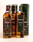 2 bottles of Bushmills 10 year single malt Irish Whiskey. 1 litre