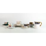 Wileman can & saucer together with 5 Mocha cans & saucers and cream jug. Patterns 8089, 8189, 14292,
