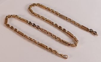 Quality 9ct gold pierced oblong box linked necklace, length 70cm, 53.2g.