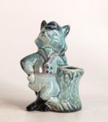 Beswick blue gloss comical vase 644, modelled with a fox in hunting costume, h.11.5cm.