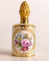 Lynton Porcelain Stefan Nowacki hand painted scent bottle. Painted floral spray to front.