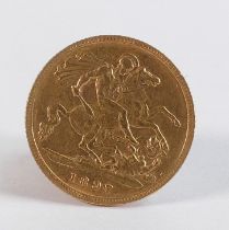 HALF gold Sovereign coin, Victoria 1897.