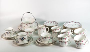 Shelley tea set to include 12 cups & saucers, side plates, milk jug, sugar bowl, 2 x bread and