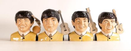 Peggy Davies set of 4 pop legend Beatle character jugs, limited edition of 500. John 85, Paul 84,