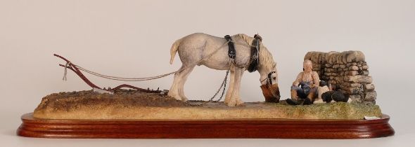 Border Fine Arts figure group 'Ploughmans Lunch', limited edition, Anne Wall, length of base 49cm