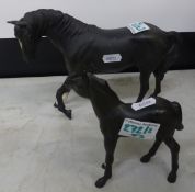 Beswick Black Beauty and Foal (2)