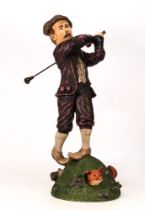 Large novelty resin figure of golfer, height 38cm