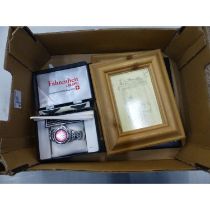 A boxed Swiss balance men's wrist watch together with framed Marilyn Monroe film cells & two
