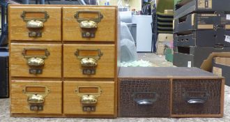 Two Early 20th Century Filing Cabinets. Canto Series together with Faux Crocodile Skin Wrap and