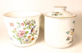 Aynsley Pembroke planter together with Spode Queensbird storage jar (2)