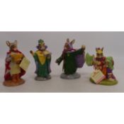 Royal Doulton Bunnykins figures from the Robin Hood series to include Friar Tuck DB246, Robin Hood