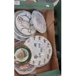 A Mixed Collection of Decorative Wall Plates to Include Aynsley, Royal Doulton, Horse Themed Plates,