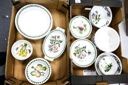 A collection of Portmeirion Botanic & Pomona patterned bowls pates & similar (2 trays)