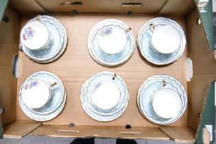 Aynsley Set of Six Floral Trio's