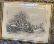 A 19th Century Charcoal Sketch signed to lower right CFR 7 in Gilt Mount frame.