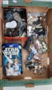 A mixed collection of Star wars collectable items to include Action Figures Chewbacca, storm