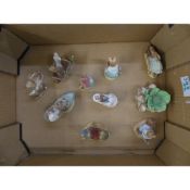 Border Fine Arts Beatrix Potter Minature Figures Cecily Parsley, The Flopsy Bunnies, Mrs Rabbit with