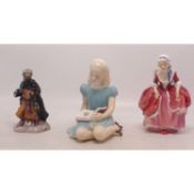 Three Royal Doulton Figures to include Alice HN2158, Goody Two Shoes 2031, Good King Wenceslas HN