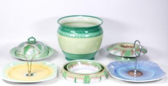 A collection of Shelley Harmony Drip Ware to include planter, Cake Stands, Butter Dish Posy Dishes