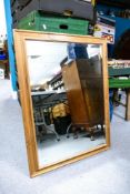Large Pine Framed Wall Mirror, frame size 92.5cm x 70cm