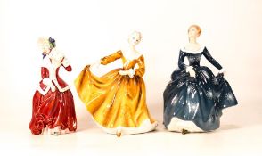 Royal Doulton Lady figures Fragrance Hn2334, Christmas Morn Hn1952 & 2nds figure Kirsty Hn2381(3)
