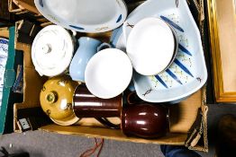 A mixed collection of items to include Denby Jugs & bowls, Buchan Stoneware plates & own dish etc