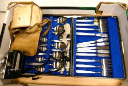 A mixed collection of items to include Cased Mid Century Cutlery Set & Kodak Brownie Reflex Camera