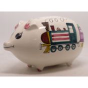Beswick Moneybox Pig with Steam Train Decoration