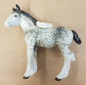 Beswick Shire Foal In Rocking Horse Grey (rear leg, ears and head a/f)
