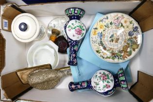 A mixed collection fo items to include Modern Cloisonne Enamel Vases, Dutch China Teapot, Wedgwood