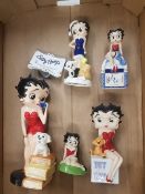 A collection of Wade Betty Boop figures (5) together with betty boop POS plaque
