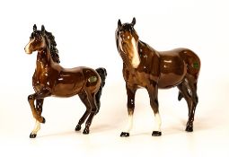 Beswick Horses to include Prancing Arab 1261 & Mare Facing Left 976(2)