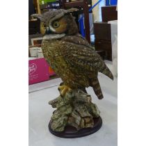 Italian Large Ceramic Model of An Owl Signed V. Bindi. Overall Height 42cm