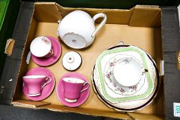 A mixed collection of items to include Aynsley floral decorated cups & saucers, Spode