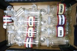 A collection of Mid Century Glass Storage Jars