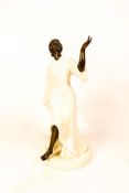 Minton Ivory Pottery and Bronze Figure Grecian Dancer