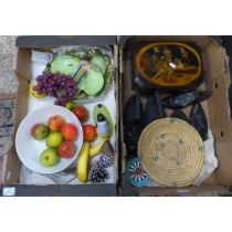 A mixed collection of items to include Wedgwood Huntingdon fruit bowl, vintage fake fruit, shoe