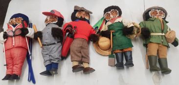 A collection of the London Owl Company Teddies to include Skier Owl, baseball owl, golfer owl,