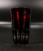 Boxed De Lamerie Fine Bone China Lead Crystal Undecorated Ruby Glass Shot Glasses x 6