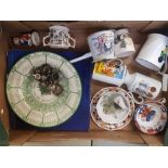 A mixed collection of items to include Spode Millenium plate, novelty mugs, miniature white metal