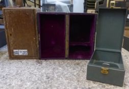 Three Late 19th Century / Early 20th Century Boxes to include A Purple Velvet Lined Box for