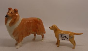 Beswick rough collie together with Beswick Golden Retriever (2)