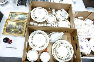 Royal Doulton Larchmont dinner ware to,include 2 lidded tureens, dinner plates, bowls, side