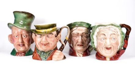 Beswick Large Character jugs Micawber, Tony Weller, Scrooge & Sairey Gamp(4)
